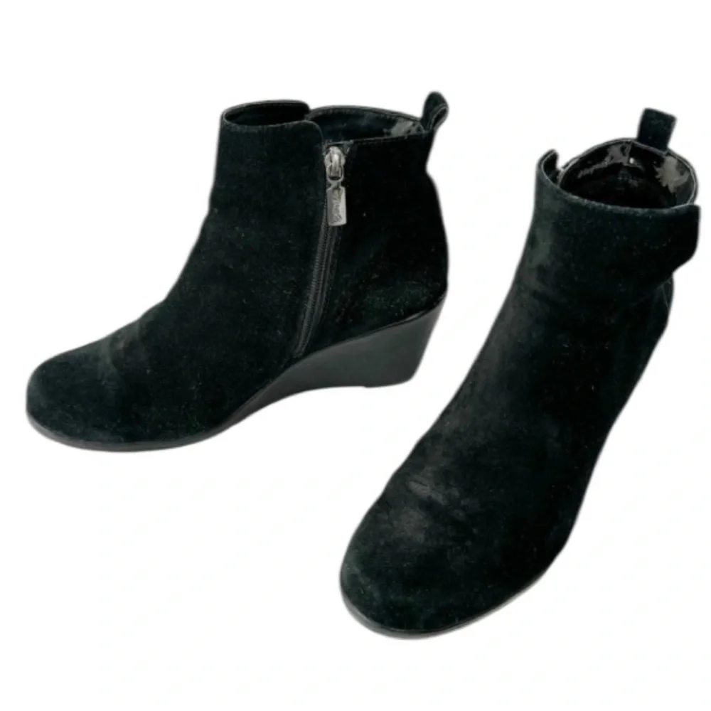 Blondo Waterproof Black Suede Wedge Rain Bootie Sz 7.5 Winter Outdoors Gorpcore